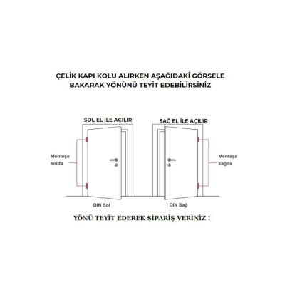 Mat Siyah Çelik Kapı Kolu Osmanlı Aynalı Yale Daire Giriş Kapı Kolu Sağ Aşağı Basar 1 Adet Tek Yön