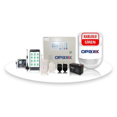 Opax-2545 Pstn/Gsm/Sms Panel & Bgr-10 Kablolu Sirenli Full Set