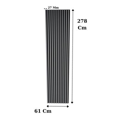 Akustik Duvar Paneli Mdf Duvar Paneli 61X278 Cm Akupanel Dekoratif Duvar Profili Milenyum Gri