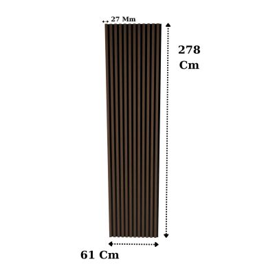 Akustik Duvar Paneli Mdf Duvar Paneli 61X278 Cm Akupanel Dekoratif Duvar Profili Kahverengi