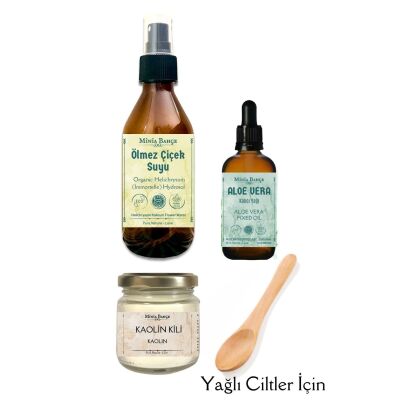 Ölmez Çiçek Suyu 150Ml, Aloevera Yağı 30Ml, Kaolin Kili 75Gr. %100 Saf Ve Doğal