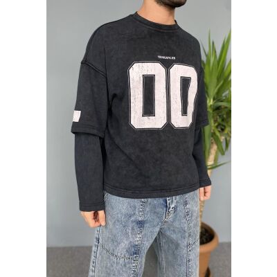 Oversize Baskılı Old School Sweatshirt