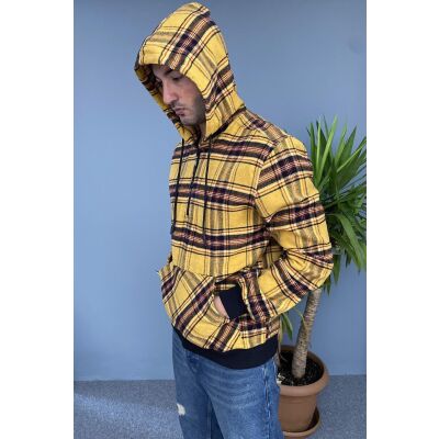 Arkası Baskılı Kapüşonlu Sweatshirt Kanguru Cepli Oversize