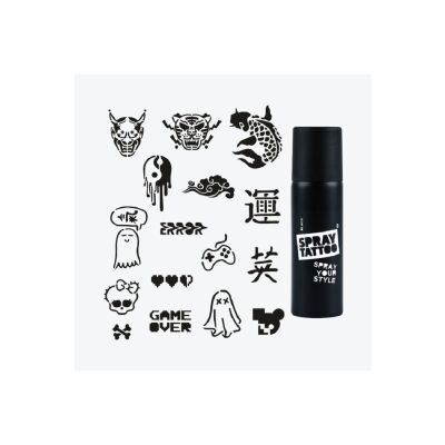 Tokyo City Pack Spray Tattoo Geçici Dövme Seti 16 Desen 1 Sprey