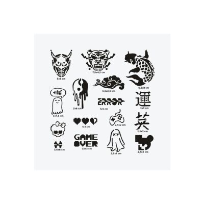 Tokyo City Pack Spray Tattoo Geçici Dövme Seti 16 Desen 1 Sprey