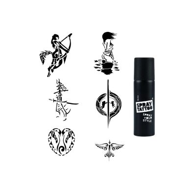 Aşk Ve Karadelik Spray Tattoo Geçici Dövme Seti Dark Siyah Sprey