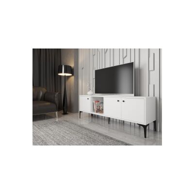 Hira 160 Cm Metal Ayaklı Tv Ünitesi - Beyaz / Siyah