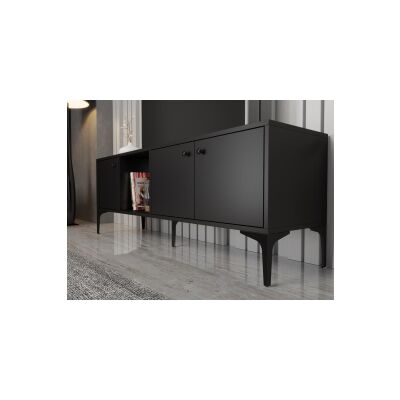 Hira 160 Cm Metal Ayaklı Tv Ünitesi - Siyah / Siyah