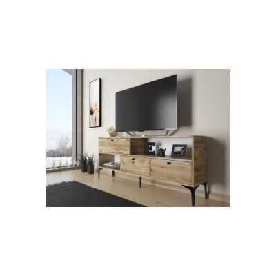 Katre 150 Cm Metal Ayaklı Tv Ünitesi - Atlantik Çam / Siyah