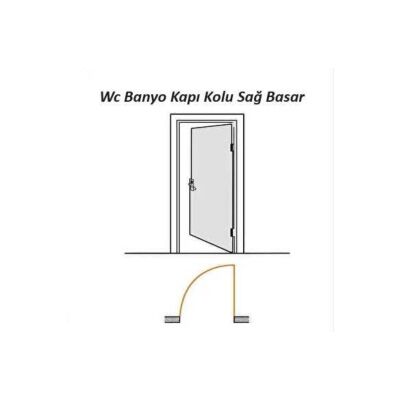 Trim Mat Siyah Lüx Aynalı Wc Banyo Kapı Kolu Sağ Basar 2 Takım