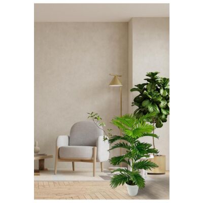 Yapay Çiçek Starliçe 80Cm 23 Yapraklı Salon Çiçeği Beyaz Saksılı Yapay Bitki