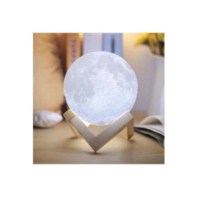 3D Ay Lamba Gece Lambası Moonlıght 15 Cm *Stand Hediyeli*