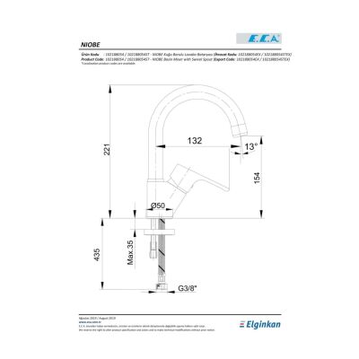 Niobe Kuğu Borulu Lavabo Bataryası 102188054