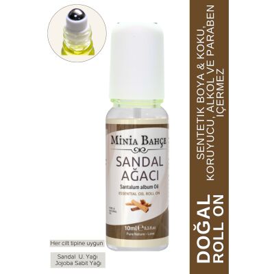 Doğal Roll On, Sandal Ağacı Uçucu Yağı, Jojoba Yağı. 10Ml