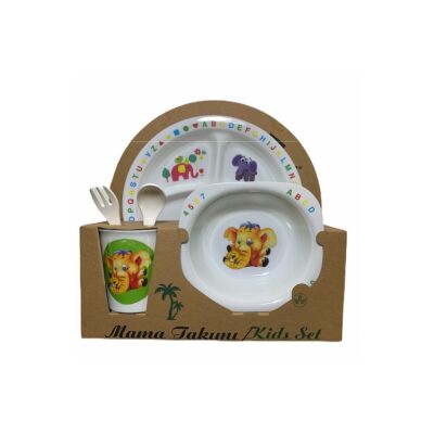 Bebek Mama Tabağı Fil Formlu 5 Li Set Melamin Kare