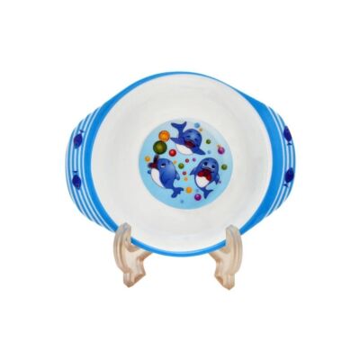 Bebek Mama Tabağı Yunus Formlu 5 Li Set Melamin Oval