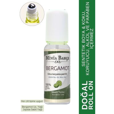 Bergamot Uçucu Yağı, Jojoba Yağı 10Ml, Doğal Roll On,