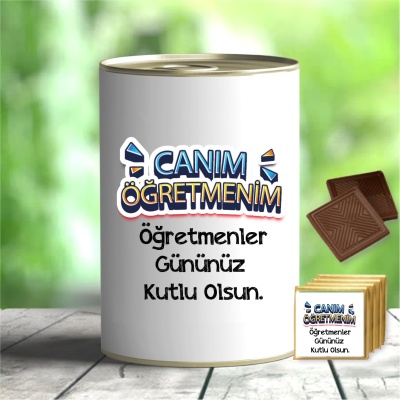 Öğretmenlere Özel Temalı Çikolata Konservesi T08