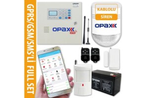 Opax-2646 Gprs Alarm Paneli & Bgr-10 Kablolu Sirenli Full Set