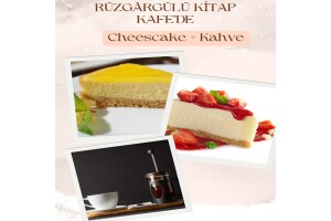 Rüzgargülü Kitap Kafe'de Cheesecake + Kahve (Latte, Mocha)