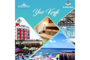 Denize Sıfır Kumburgaz Blue World Hotel’de Çift Kişilik Konaklama, Kahvaltı, Özel Plaj Kullanımı