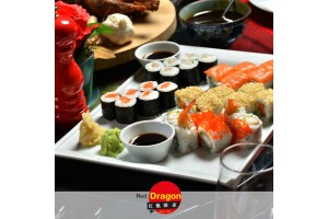 Alsancak Red Dragon Chinese Restaurant'ta 18 Parça Sushi Lezzeti
