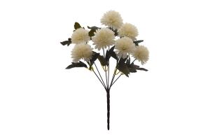 Yapay Çiçek Krizantem Kartopu Beyaz 7 Kafalı Büyük Demet