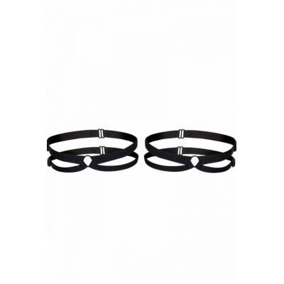 Black Leather Bracelets With Rings –